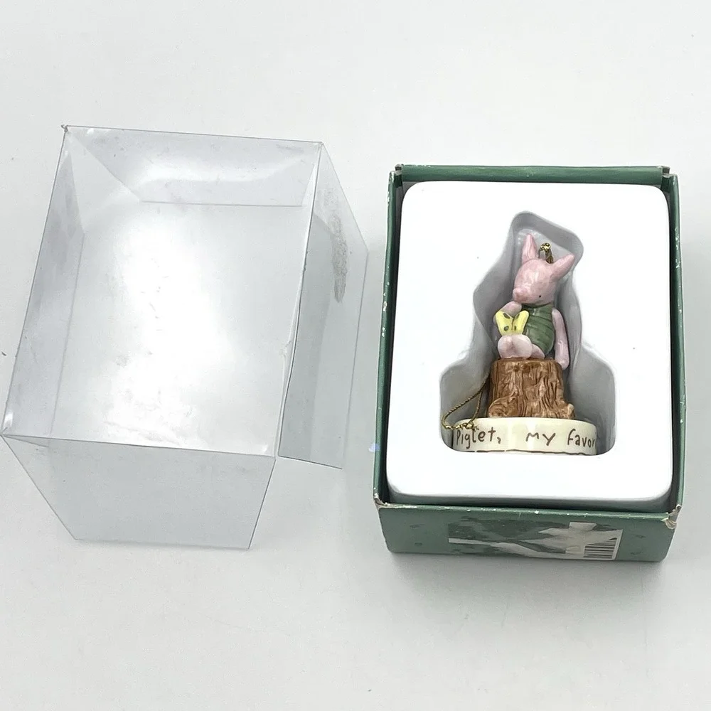 Vintage Disney Classic Pooh Piglet Porcelain Ornament Midwest Cannon Falls 2.5